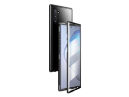 Capa De Vidro Temperado Dupla Face Com Moldura De Metal Magnética Para Samsung Galaxy Note10