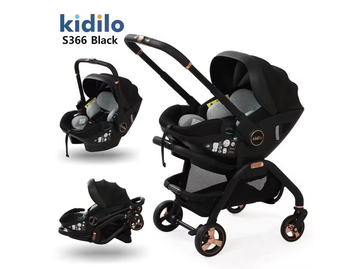 Carrinho De Bebê 3 Em 1 Dobrável Luxo Com Moisés E Cadeira De Carro, Conforto Para Recém-nascido, Compacto E Multifuncional