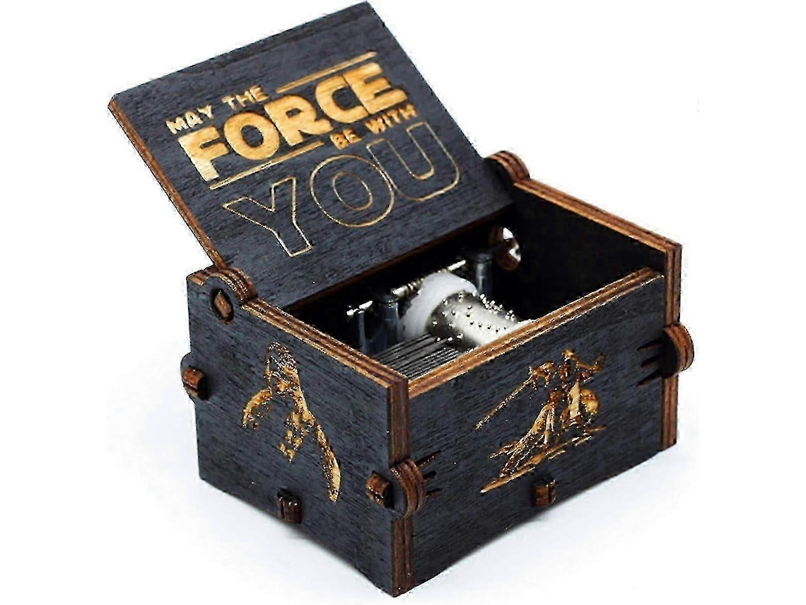 Caixa de Música Madeira Preta com Tema Star Wars 2025/2024 e Design Vazado AQUAFORGE