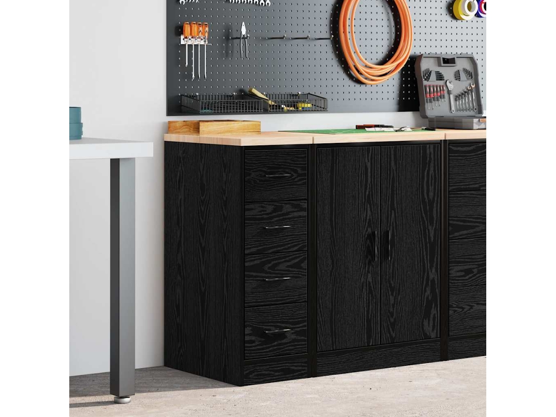 Vidaxl Armário De Arrumação De Garagem Preto 30x51x85 Cm