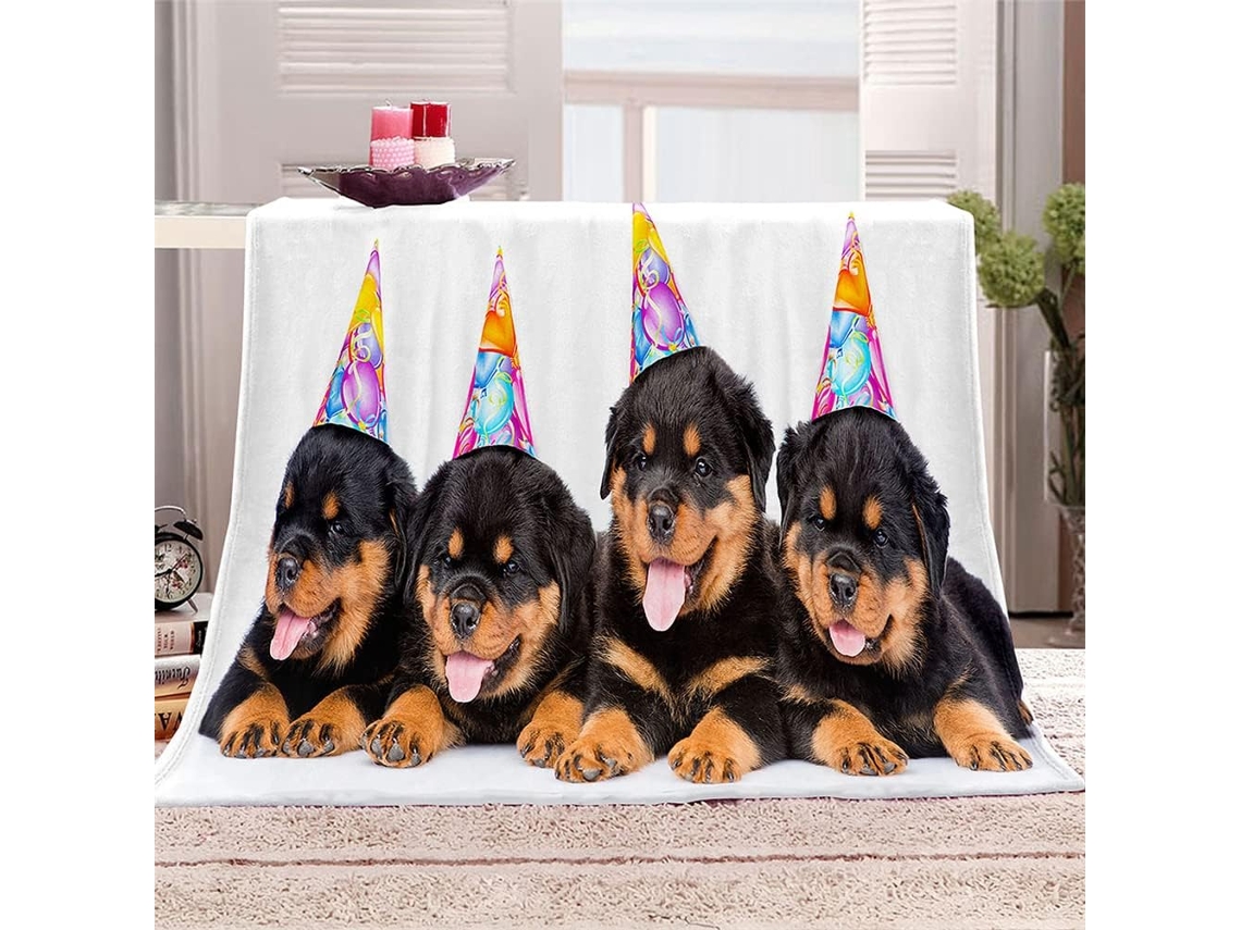Manta de Flanela Fansu Estampa 3d Cachorro Colcha Microfibra Macia e Fofa para o Inverno Ideal Cama Ou Sofá Ad