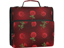 Pasta Organizadora De Folhas 1 2 Polegada, Estampada Em Vermelho E Verde, Com 3 Argolas, Pastas Coloridas Com Alça