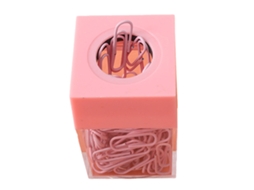 Dispensador De Clips Magnéticos De Grande Capacidade, Transparente, Organizador Para Escritório, Escola, Escritório, Cor Rosa