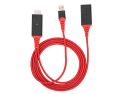 Adaptador (modo Dual Com Fio E Sem Fio, Espelhamento De Tela De Sistema Dual Android E Ios) Vermelho