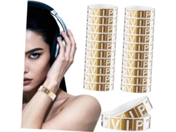 Pulseiras Vip Holibanna 100 À Prova D Água Para Eventos E Shows, Pulseiras De Papel Sintético Dourado, Tamanho Ajustável