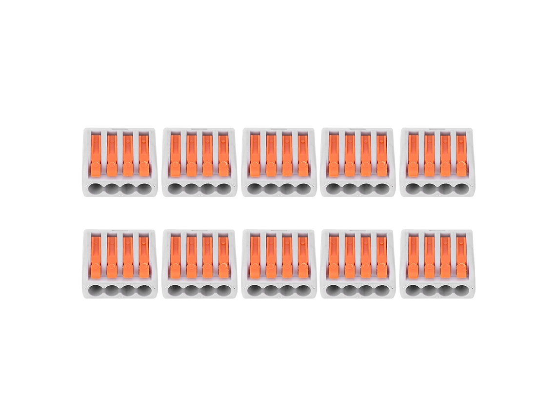 10pcs Conectores De Fiação Pct-214 Blocos De Terminal 4 Vias Para Iluminação Elétrica Conexão Rápida