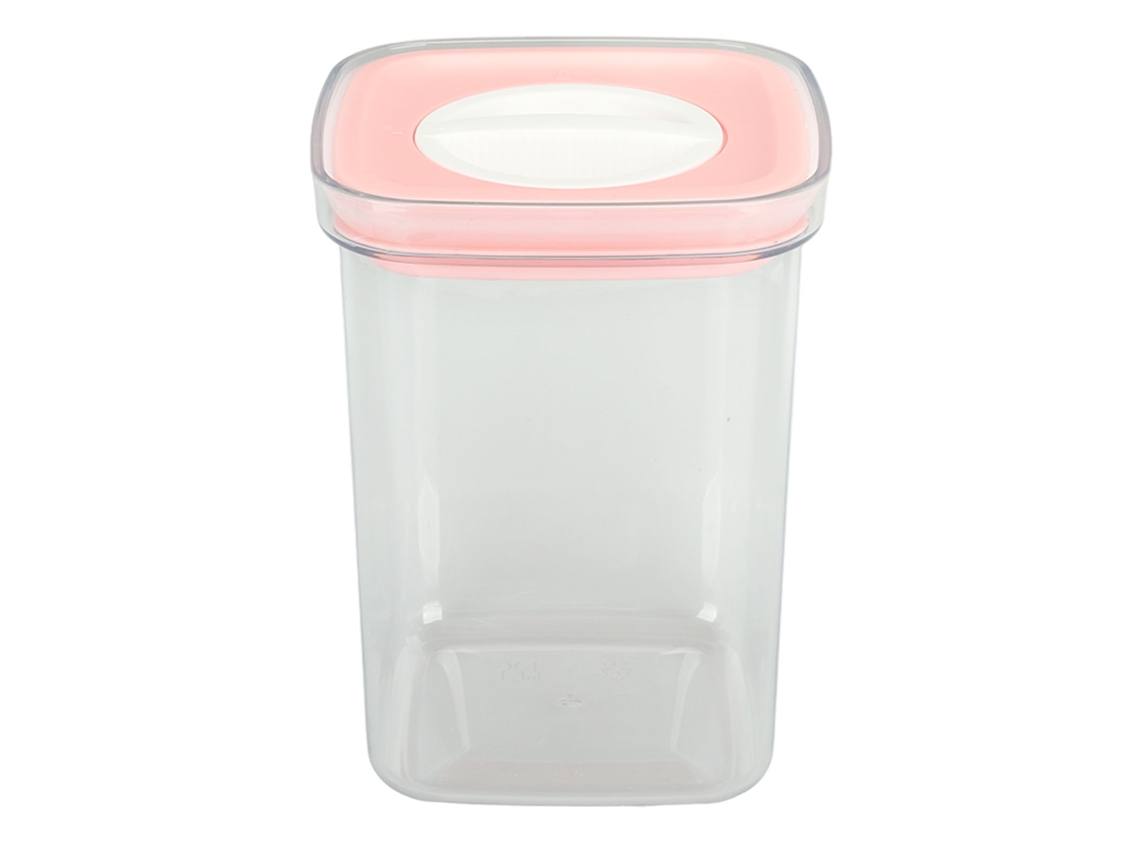 Caixa De Armazenamento Alimentos Cozinha 1300ml Rosa