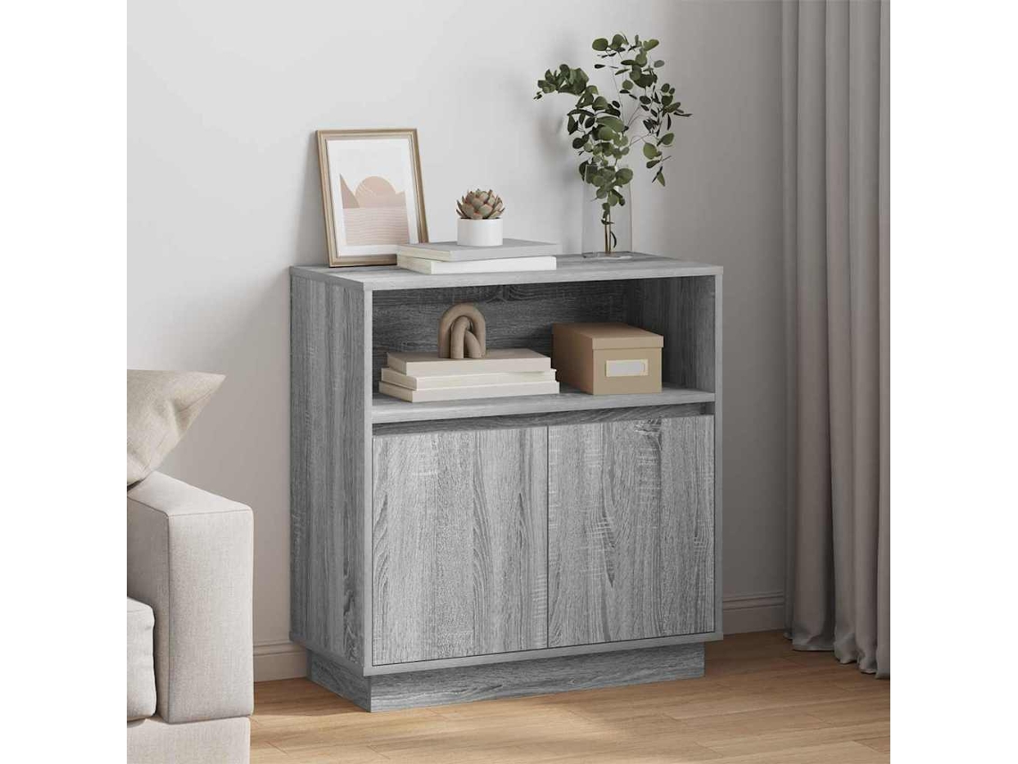 Vidaxl Aparador Led Cinza Sonoma 71 X 34,5 X 75 Cm