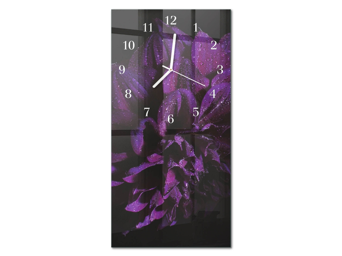 Relógio De Parede De Vidro Violeta Espelharte (30x60 Cm)