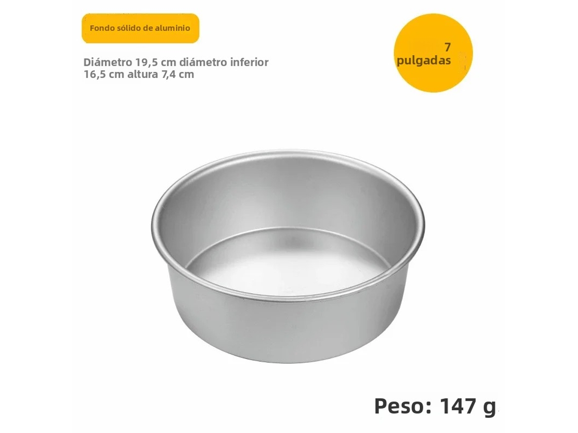 Frigideira Redonda De Alumínio Branco, Com 18 Cm (7 Polegadas) De Diâmetro E Fundo Resistente.
