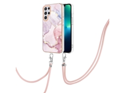 Capa Dupla Face Em Tpu Imd Com Efeito Mármore E Revestimento Eletroplástico Para Samsung Galaxy S23 Ultra 5g, Com Cordão.