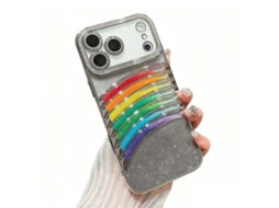 Capa Para Celular Ing Adequada Para A Série Iphone 17, Com Strass Eletrodepositado E Efeito Areia Movediça Colorida (iphone 17).