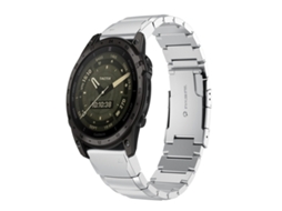 Bracelete para Garmin Tactix 7 Amoled XIAOMOYU em Aço Inoxidável com Estampa de Casco de Tartaruga (26mm) Prata