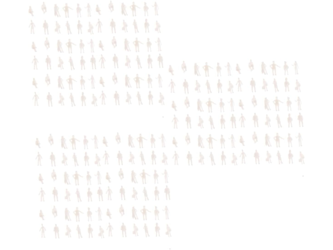 Conjunto De 150 Peças De Figuras Em Miniatura Sentadas Para Cenário De Trem.