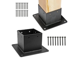 Suporte Para Poste 10x10 Cm, 2 Peças, Fixação Do Poste, Dimensão Interna.