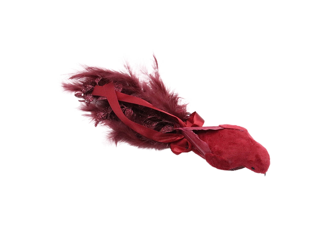 Laxiscreed Pássaro De Natal Em Plumas Vermelhas Para Decoração Festiva De Natal