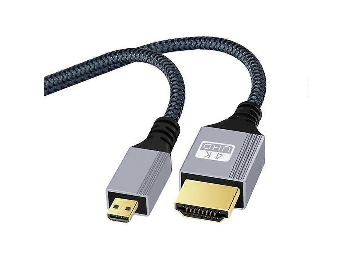 Cabo Hdmi para Micro Extra Longo 5m, 4k 120hz, Banhado a Ouro, Conexão Wellngs Adaptador AQUAFORGE