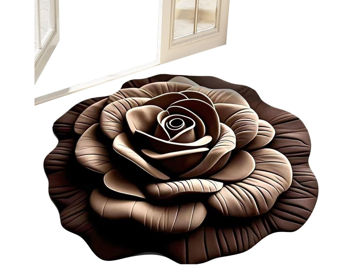 Tapete De Banheiro Antiderrapante E Absorvente Com Estampa De Flores 3d |