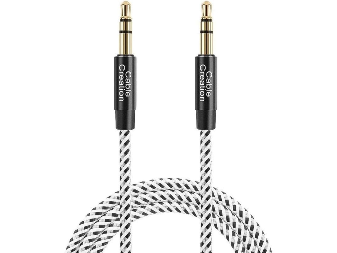 Cabo Auxiliar Estéreo 3.5mm Macho a Macho Cablecreation com Trançado de Algodão | S/MARCA