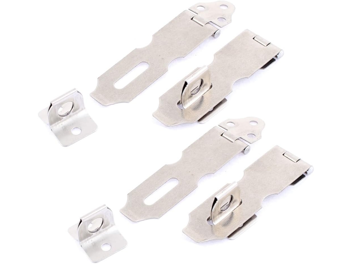 Cadeado de Segurança para Porta 3,7 Polegadas com Trava Metal Prateada, 4 Peças CHABERLU (9,4 Cm)