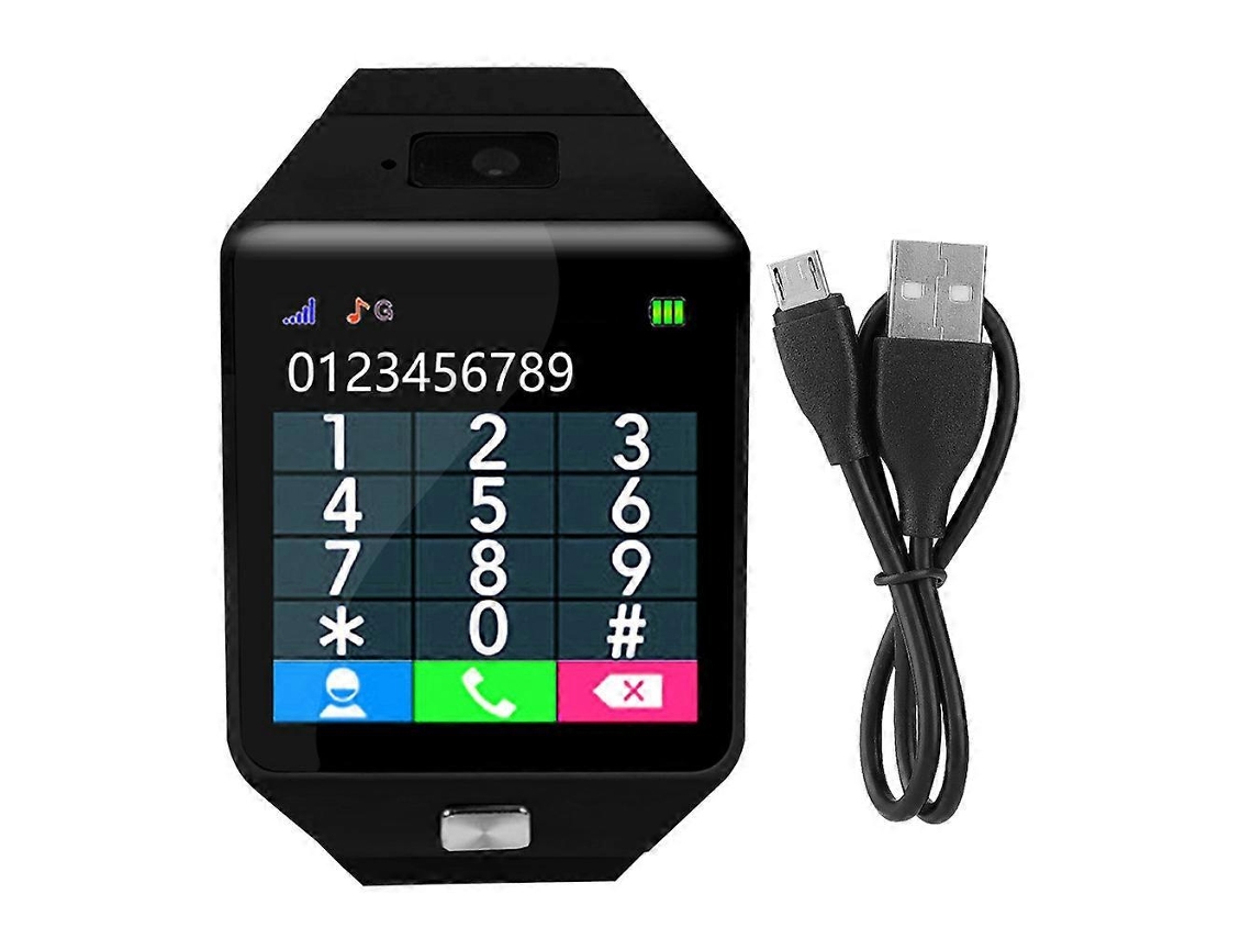 Relógio inteligente infantil de 1,56 polegadas com tela sensível ao toque e Bluetooth, suporte para cartão SIM TF Ly Ebike (preto)