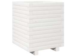 Garden Planter, Garden Planters Vidaxl Branco Madeira De Pinho (40 X 40 X 49.5 Cm)
