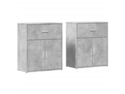 Conjunto de Aparadores 2 Peças Derivados Madeira Cinzento Cimento MAISON EXCLUSIVE (60x31x70 cm)