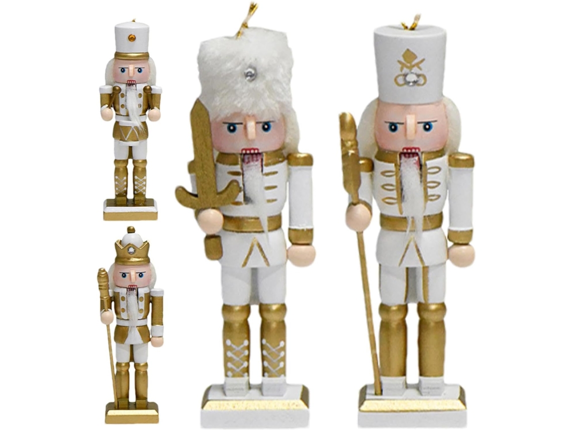 Enfeites De Natal Quebra-nozes, Centros De Mesa De Madeira (4 Unidades)