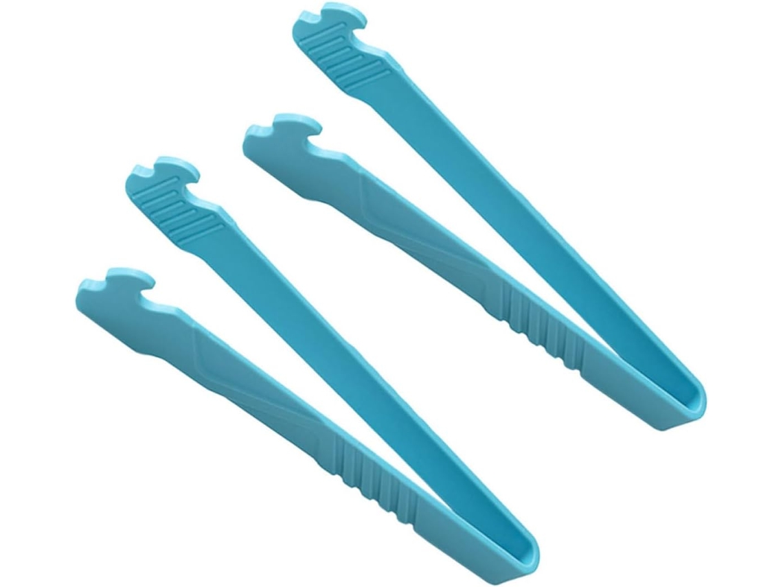 Pinça Multifuncional Para Grelhar Em Nylon, Azul, 2 Peças