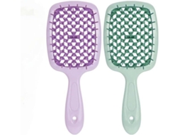 Conjunto De 2 Escovas Cabelo – Escova Desembaraçadora Profissional Para Cabelos Naturais, Ideal Para Cabelos Crespos