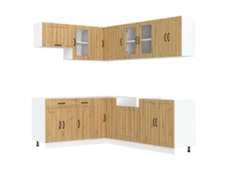 Kitchen Cabinet Set, Kitchen Cabinet Sets Vidaxl Marrom Madeira Processada (n/a)