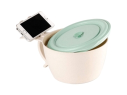 2026 taza de Fideos Microondas Con Tapa 40 Oz, Soporte para Móvil, Material Paja de Trigo, Lavavajillas Segura Azul