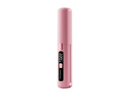 Alisador e modelador de cabelos 2 em 1 Lyx, aquecimento rápido, cerâmica, portátil, ideal para viagens (rosa)