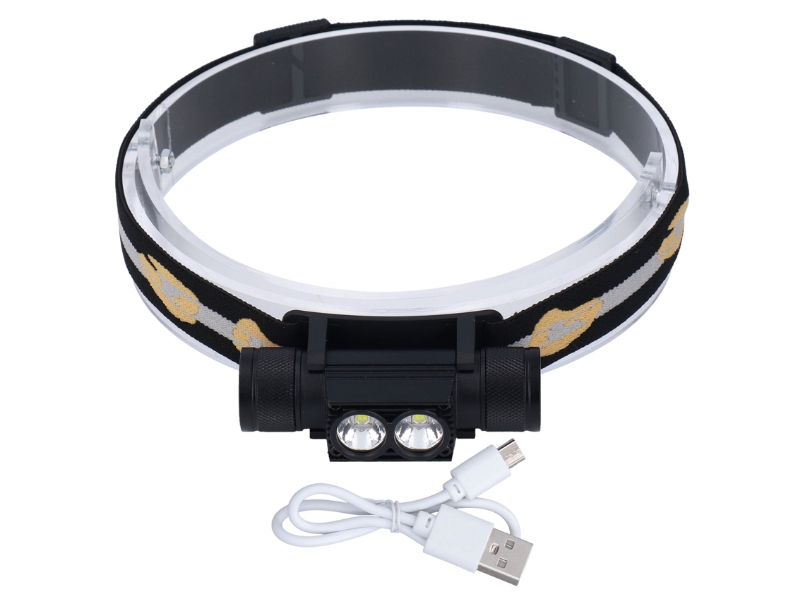 Farol de Cabeça Led Recarregável Usb Ajustável Resistente À Água para Camping e Caça Ao Ar Livre S/MARCA