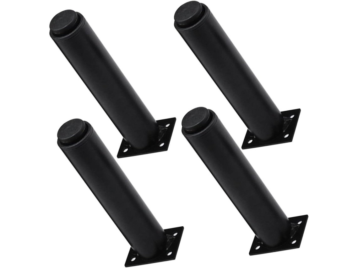 Pés De Metal Ajustáveis Sewacc Para Móveis, 180-320mm, Conjunto De 4 Peças, Em Aço Inoxidável Preto, Para Mesas, Sofás E