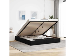 Vidaxl Estrutura De Cama Otomana Sem Colchão 180x200 Cm Tecido Preto