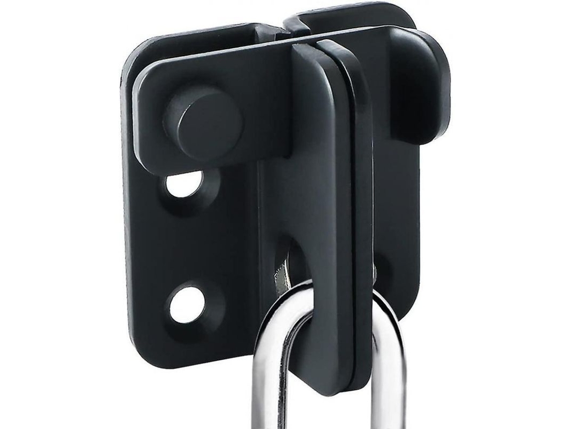 Cerradura Deslizante de Porta com Tranca e Cadeado, Aço Inoxidável Fosco Preto, Anti roubo, 40x45mm