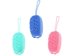 Escova De Banho Para Massagem Facial E Equilíbrio Da Oleosidade, Conjunto De 3 Peças Em Silicone Dupla Face, Com Anel