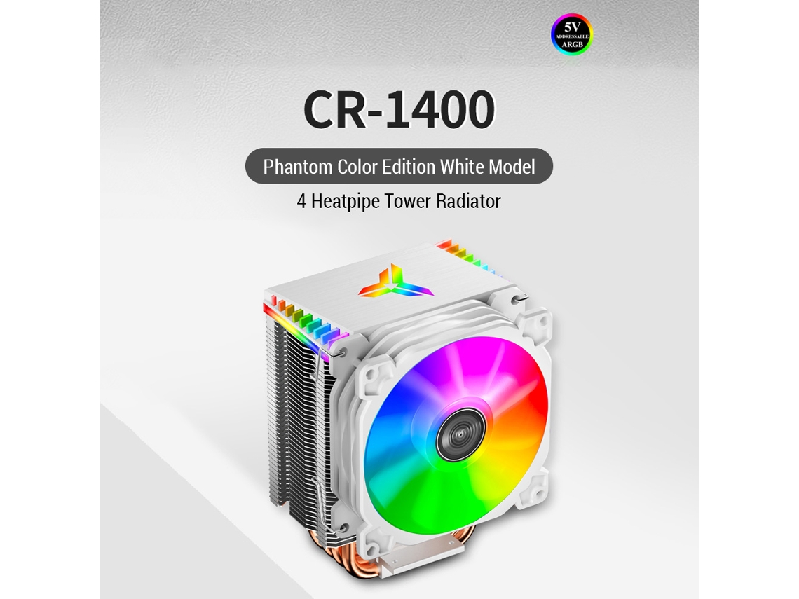 Resfriador De Cpu Cr-1400 Com 4 Pipes De Calor Pwm 4pin 5v Argb Ventilador De Resfriamento Silencioso