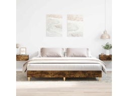 Vidaxl Estrutura De Cama Sem Colchão 160x200 Cm Carvalho Fumado