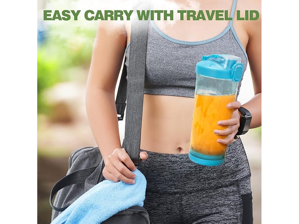 Lurelia Liquidificador Portátil Recarregável Usb, 6 Lâminas, Aço Inoxidável, Sem Bpa, Para Smoothies, Azul