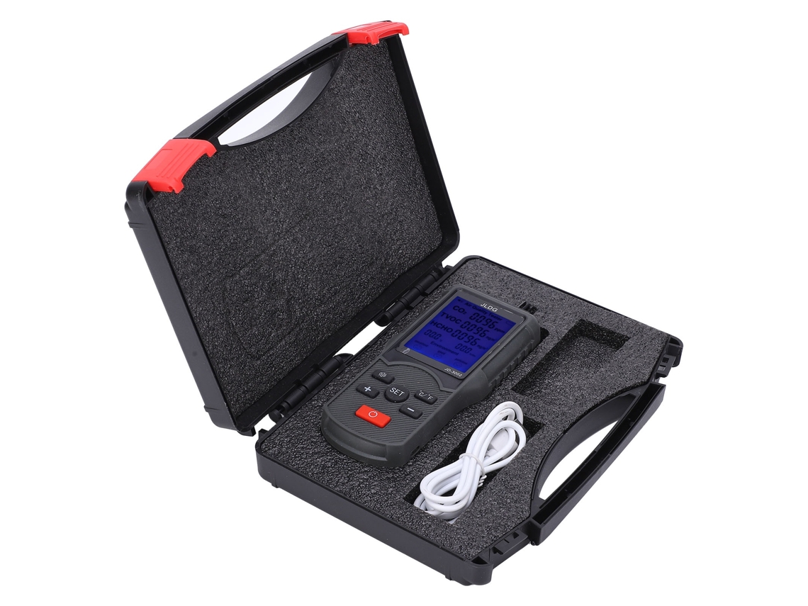 Lurelia Medidor De Qualidade Do Ar Hcho/tvoc/co2, Temperatura/humidade, Bateria 2000 Mah
