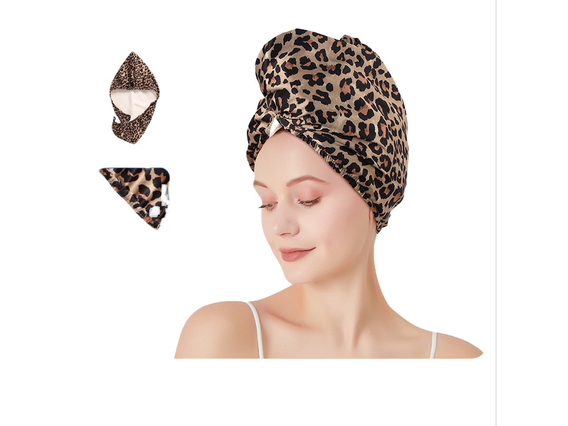 Touca De Cetim Para Secar O Cabelo Com Aba Larga, Multicolorida.