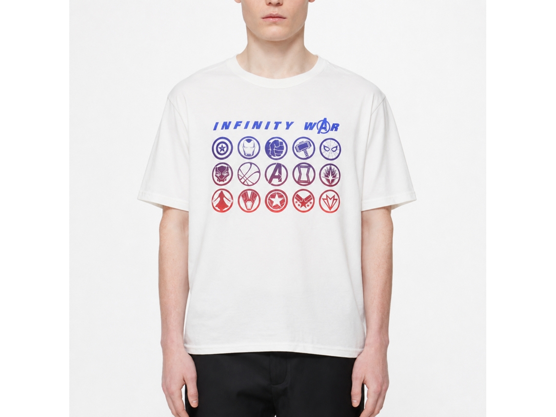 Avengers Infinity War All Icons Blend T-shirt White Unisex Adults Size:xxxl