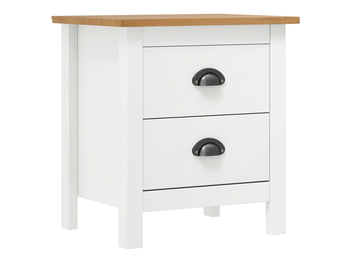Vidaxl Mesa De Cabeceira Hill 46x35x49,5 Cm Pinho Maciço Branco