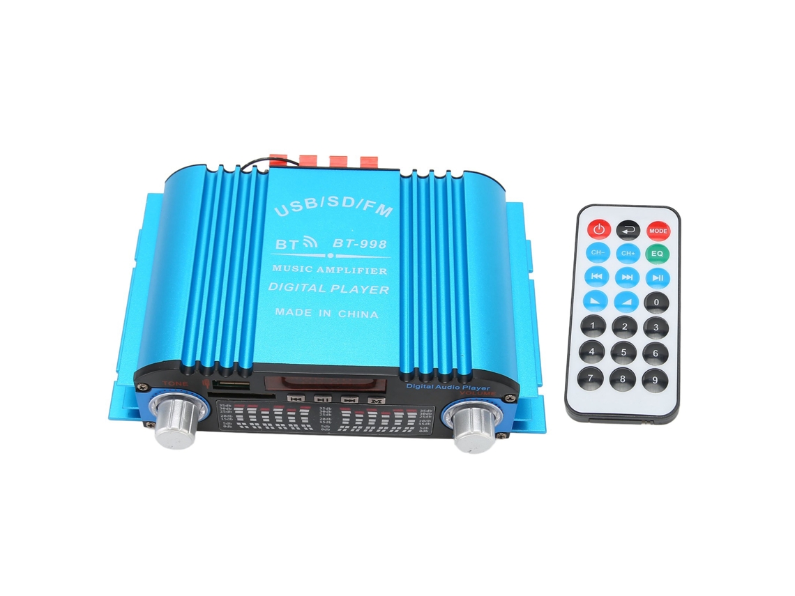 Amplificador de carro de 12 V com subwoofer estéreo sem fios Bluetooth e controlo remoto | S/MARCA