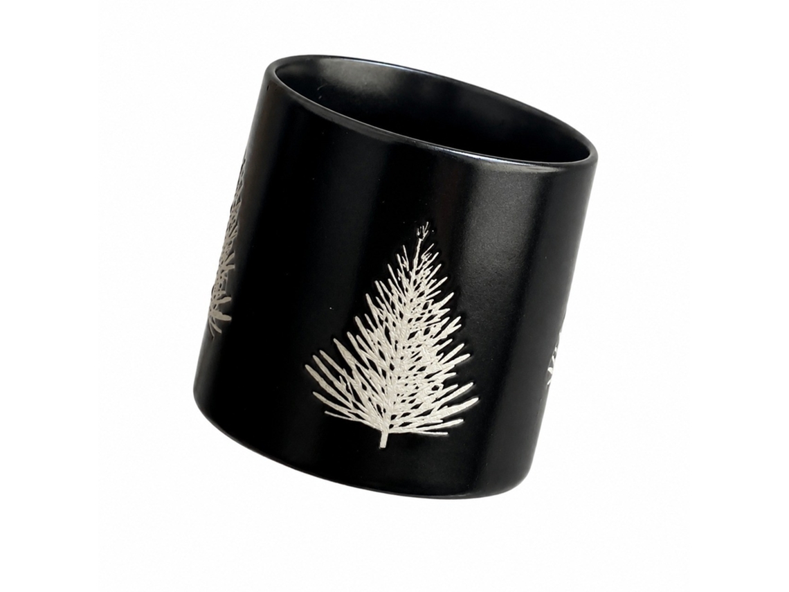 Caneca Com Árvore De Natal, Preta