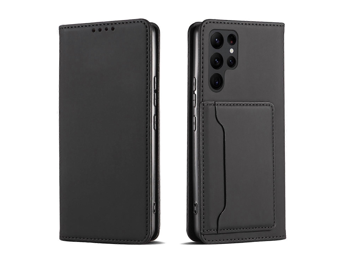 Capa De Couro Para Celular Com Suporte Para Cartão Magnetism Skin Feel