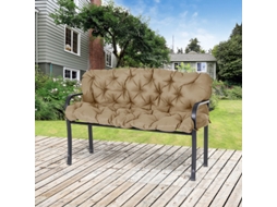 Almofada De Banco 3 Lugares 150x98x8 Cm Com Fitas, Cushion Para Interior/Exterior, Assento Para Móveis De Jardim, Balanço Hollywood, Cor Cáqui Btforus