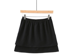 2026 falda Mini com Cinto Elástico e Camisa Falsa para Mulher, Falda Interior de Poliéster